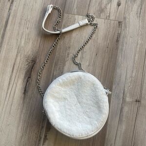 Faux Fur Circle Pochette Bag